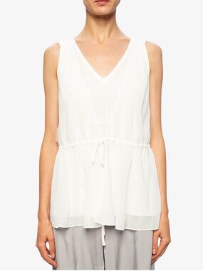 All Saints Sheer White Sleeveless Blouse sz 2